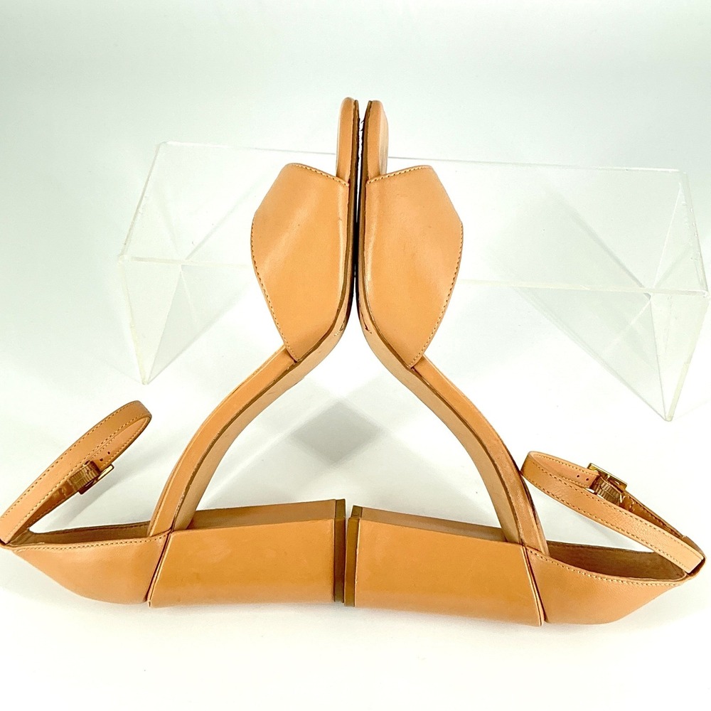 Vince Camuto Size 9.5 Leather Block Heel Ankle Strap Sandals Tan Natural‎ Haydin - Picture 10 of 12